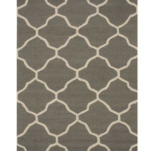Gray Hand-Tufted Wool Traditional Moroccan Rug, 5' x 7'
